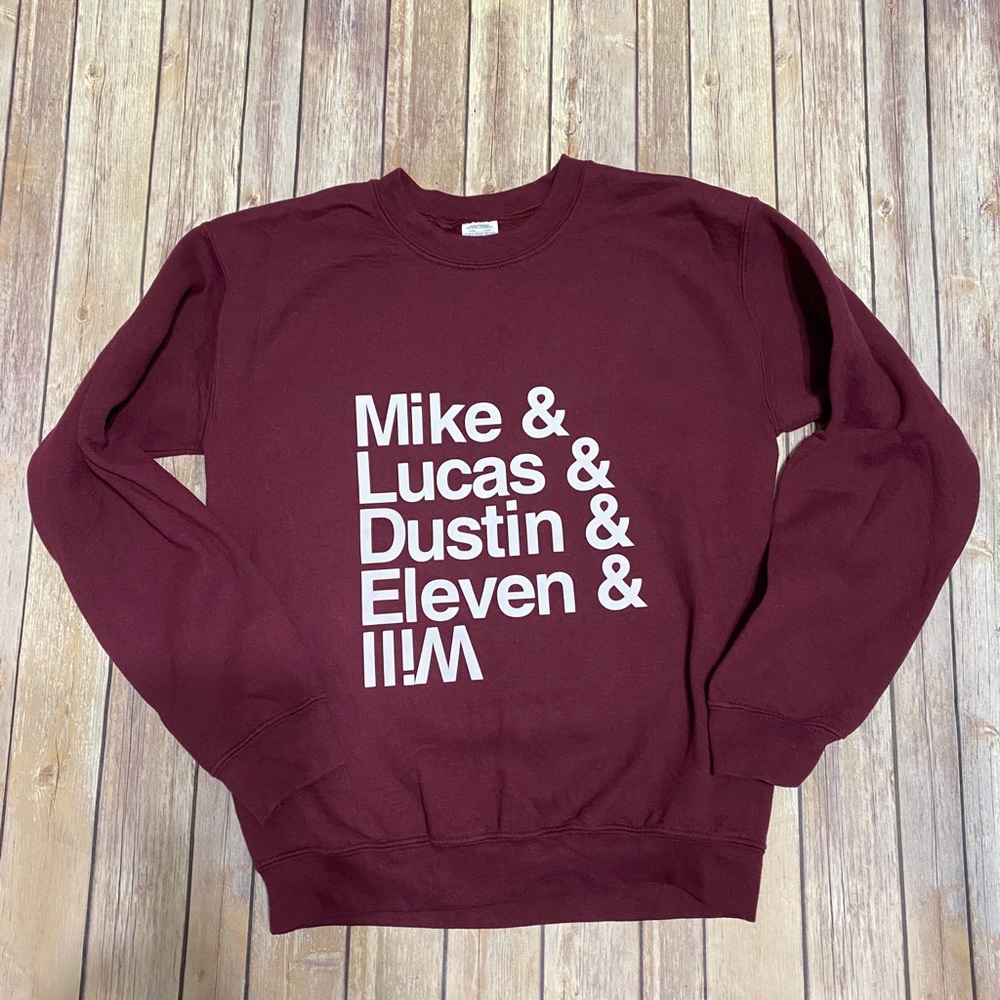 STRANGER THINGS Crewneck Sweater Maroon Small